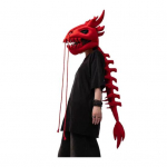 Hiina Loong Luukere Peakate 3D Draakoniluu Pea Kost&uuml;&uuml;mi Rekvisiit Halloween Cosplay Pidustus Lavaesinemine Palus Peakate punane