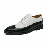 Meeste Wingtip detailiga kleitkingad, Kahetoonilised &auml;ri Oxford kingad Pulmapeoks T&auml;iskasvanud meestele Sobivad igap&auml;evaseks kandmiseks 38