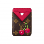 LOUIS VUITTON x Takashi Murakami Koost&ouml;&ouml; Magnetiline Kirsiseeria Tr&uuml;kitud Muster Monogrammiga Kaetud L&otilde;uend Kaardihoidja Naiste Pruun Gift Set (Basic Set + Original Box&Bag) pruun