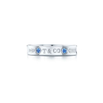 Tiffany & Co. T&auml;hega graveeritud kalliskiviga inkrusteeritud sterlingh&otilde;bedast s&otilde;rmus Unisex s&otilde;rmused GRP09627 Box+Shopping Bag,4 1/2