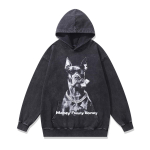 TKPA Dobermanni Vintage &Uuml;mmarguse Kaelusega Unisex T-s&auml;rk &ndash; Pestud, Retro High Street Stiil, L&otilde;tv L&otilde;ige, L&uuml;hikeste Varrukatega Streetwear XXL black
