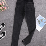 DIMANAF Plus Size Naiste Teksad Talvep&uuml;ksid Denim Pliiats Naiste Elastne Basic Sinine K&otilde;rge V&ouml;&ouml;kohaga P&uuml;ksid Oversize Mood Uued P&uuml;ksid 4XL 5XL 4XL must