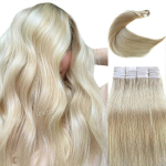Blondid juuksepikendused Ehtsad Inimese Juuksed Teibiga Pikendused Naistele, 50G Teibiga