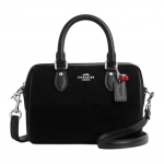 Coach Mini Rowan Satchel kott, Must seemisnahast kirsi v&otilde;tmehoidjaga Naiste crossbody k&auml;ekott, Vabaaja igap&auml;evane reisimine ostlemine CDC93-SVBK Basic Set (Bag+Dust Bag)