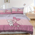 3 tk Siga ja Karu Pooh Kallistav Voodipesukomplekt, Sisaldab 1 tekikotti ja 2 padjap&uuml;&uuml;ri, Ilma t&auml;idiseta, Pehme ja mugav 077 135x200cm