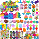 60/120 Peo Kingitused Lastele 14-18, Fidget M&auml;nguasjad, Pinata T&auml;idised, Aardekirstu Kastim&auml;nguasjad Klassiruumi, Kingikoti T&auml;idised 60Pcs