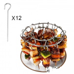 Roostevabast terasest vertikaalne grillrest Eemaldatav vardakinnitusega vertikaalne grillvardahoidja 12/24/49 vardahoidjaga