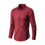 Meeste pikkade varrukatega s&auml;rk Easy Iron Slim Fit kortsudega, t&auml;iuslikult istuv &auml;ri vabaaja s&auml;rk M veini