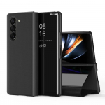 Kvaliteetne nahast klapp&uuml;mbris Samsung Galaxy Z Fold 7 6 5 4 3 5G jaoks, plaaditud peegel, Smart View, &auml;ri, kukkumisvastane kaitse&uuml;mbris Galaxy Z Fold7 must