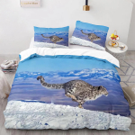 Leopardist tekikott King Queen suurus Must Panter Voodipesukomplekt teismelistele poistele meestele Gepardist tekkikate Metslooma tekkikate 140x200cm