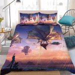 Kuum kile A-Avatar Tuli ja Tuhk Tekikott Komplekt Kodustiil Voodipesu Pehme Pesu Puuvillane Voodi 3-osaline Komplekt &Uuml;li&otilde;pilaste &Uuml;hiselamu Kingitus EU Single(135x200cm) blue