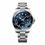 LONGINES HYDROCONQUEST Concas sukeldumisseeria GMT automaatne mehaaniline liikumine 300 kell &Scaron;veitsi kell 43mm sinine sihver roostevabast terasest rihm L3.890.4.96.6 sinine