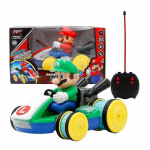 Super Mario Bros Kart Puldi-elektriline auto m&auml;nguasi lastele, Mario Luigi LED-valgustuse ja muusikaga kart auto m&auml;nguasjad Laste kingitus roheline