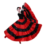 Hispaania pullitantsuseelik K&otilde;hutantsuseelik Suure hooga Flamencoseelik Hispaania rahvariided Mehhiko Ballet Folklorico jaoks A black