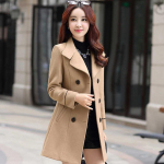 Uus Mood S&uuml;gis Talv Naiste Villased Mantlid Naiste Mantlid Elegantne Villasegu Trenchcoat Daamide Tuulejope &Uuml;ler&otilde;ivad Suur Suurus S khaki