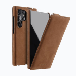 Melkco Premium vertikaalne klappnahast &uuml;mbris Samsung Galaxy S26 Ultra/S26+ 5G S25 S24 Plus jaoks Ehtne &uuml;lemise lehmanaha kest S24Plus