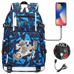 Luffy tr&uuml;kiga USB teismeliste &otilde;pilaste seljakott Kerge Suure mahutavusega Reisi kahe &otilde;larihmaga kott Vett h&uuml;lgav Koolikott poistele t&uuml;drukutele 48CMX30CMX15CM