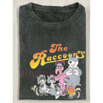 Meeste The Raccoons 80ndate Retro Multikas & V&otilde;idus&otilde;idu Vintage 230G Pesemistega T-s&auml;rk, Ametlikult Litsentseeritud Nostalgiline TV-sarja Disain Pesukarude Tegelastega & S must