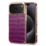 Ehtne veisenahast telefoni&uuml;mbris IPhone 17 16 Pro Max Air 17Pro jaoks, galvaniseeritud krokodillimustriga, juhtmevaba laadimise kate iPhone17 lilla