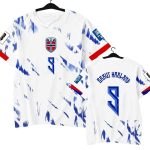 Meeste Norra rahvuskoondis Haaland M&auml;ngija Edition Dry Fit L&uuml;hikeste varrukatega T-s&auml;rk Spordiklassika T-s&auml;rk M 90-100 cm blue