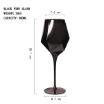 Puhas must kristallist punase veini klaas kuldse servaga Luksuslik lihtne karikas erilise ruumi jaoks &Scaron;ampanjaklaasid K&ouml;&ouml;gitarbed 430-690ml black
