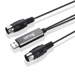 USB IN-OUT MIDI-kaabel &Uuml;ks &uuml;hes v&auml;ljundliides 5-kontaktilise liiniga konverter arvutist muusikaklaviatuuriks adapteri juhe