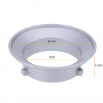 Godox SA-01-BW 144 mm l&auml;bim&otilde;&otilde;duga kinnitus&auml;&auml;riku r&otilde;nga adapter v&auml;lklambi tarvikute jaoks Sobib Bowensile h&otilde;be