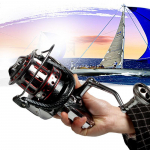 Seeria 10000 spinning Reel t&auml;ismetallist 10+1BB 4.7:1 Ultra Smooth kalastusrull V&otilde;imas p&uuml;&uuml;girull must