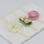 3 tk/komplekt Mix Style Pearl Flower Paint Pits Juuksepael Baby Baby Girl Elastne peapael beež