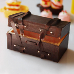 1/12 Nukumaja miniatuurne vintage nahast puidust kohver Mini pagasikarp