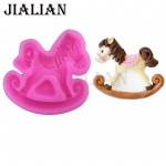 Silikoonvorm Beebi Trooja hobuse m&auml;nguasjad kuju Fondant k&uuml;psetamine &scaron;okolaadikoogi kaunistusvahendid K&auml;sit&ouml;&ouml;vorm roosa