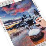 Teemantmosaiik maastik vaigupuur Kristall-teemantmaal 5d t&auml;is&uuml;mmargune teemanttikandid 20X30