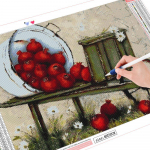 Teemantmaaling T&auml;is&uuml;mmargused puuviljad Hobid ja k&auml;sit&ouml;&ouml; Teemanttikandid Rhinestone Pilt Decor 20X30CM