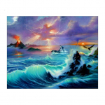 Huacan 5D DIY t&auml;ispuur Teemantkunst maalimine Maastik Tikand Ristpistes Kodu seinakaunistus 30*40 CM