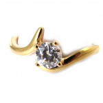 Bague Plaqu&eacute; Or 'C&acirc;lin' 54 valge