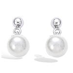 Les Tr&eacute;sors De Lily [G9010] - BO Argent 'Perla' Blanc argent&eacute; (rhodi&eacute;) - 10x6 mm valge