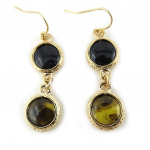 Les Tr&eacute;sors De Lily [N0771] - Boucles Cr&eacute;ateur 'Scarlett' marron noir dor&eacute; kuld