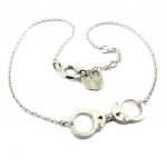 7bis [P8255] - Bracelet artisanal 'Menottes' argent&eacute; - 20x8 mm h&otilde;be
