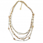 Les Tr&eacute;sors De Lily [P8441] &ndash; disainerkaelakee 'Acapulco' kuldne beež - 6 rida valge