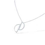 Les Tr&eacute;sors De Lily [Q4041] - h&otilde;bedane kaelakee 'Sissi' h&otilde;bevalge (roodiumiga kaetud) - 18x14 mm valge