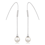 Les Tr&eacute;sors De Lily [Q4595] &ndash; h&otilde;bedased elevandiluust Perla h&otilde;bek&otilde;rvar&otilde;ngad (roodiumiga kaetud) &ndash; 70x10 mm valge