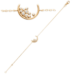 Les Tr&eacute;sors De Lily [Q6611] - kullatud k&auml;ev&otilde;ru  Luna  valge kuld - 13x10 mm valge