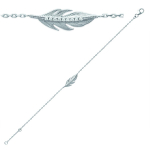 Les Tr&eacute;sors De Lily [Q6670] - Bracelet argent 'Navajos' blanc argent&eacute; (rhodi&eacute;) - 20x6 mm valge