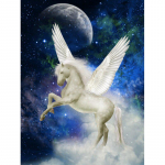 T&auml;is&uuml;mmargune 5D DIY Teemanttikandid Kuuvalgus &Uuml;kssarvik Teemantmaal Ristpistes Rhinestone 20X30CM