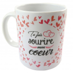 Les Tr&eacute;sors De Lily [P8496] - Mug c&eacute;ramique 'Messages' (Tu fais sourire mon coeur) Heleroosa