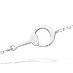 Les Tr&eacute;sors De Lily [R1575] - Bracelet Argent 'Equitation' argent&eacute; (rhodi&eacute;) - 20x10 mm h&otilde;be