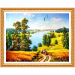 T&auml;ieliku puuri isetegemise teemantmaal  S&uuml;gismaastik  Teemanttikandid Ristpistega kivimaal 20X30CM