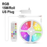 Bluetoothi ​​LED-ribavalgustid RGB 5050 SMD painduv lint, mitte veekindel RGB LED-valgusti 5M 10M 15M lintdiood DC 12V Bluetoothi ​​juhtimine 15M US Plug