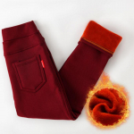 YUBAOBEI Winter Leggings Girls Winter Children Plus sametp&uuml;ksid paksud soojad pikad p&uuml;ksid lastele Baby Kitsas pliiatsp&uuml;ksid 6T veinipunane v&auml;rv