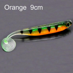 Kalap&uuml;&uuml;k Pehme s&ouml;&ouml;t T Saba Kunstlik Sequin Swing Silikoon Spinner Karpkala Bass Peibutis 9cm oranž